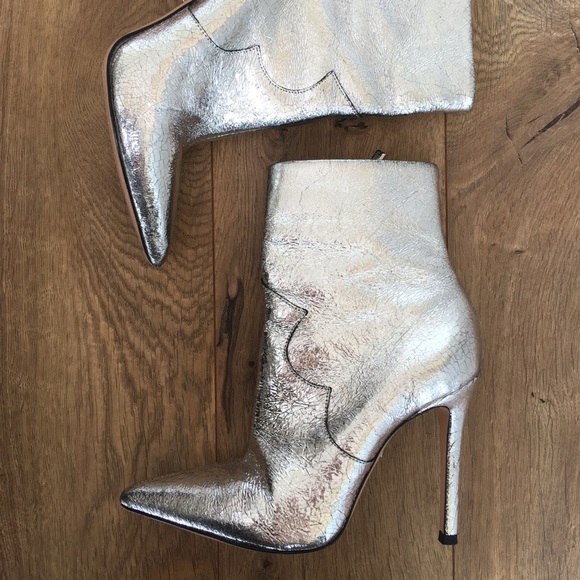 schutz silver boots